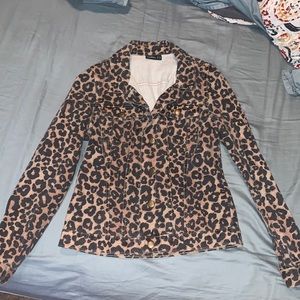 Cheetah print jean jacket